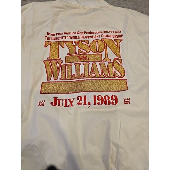 1989 MIKE TYSON CARL WILLIAMS TRUMP PLAZA Don KING ZIP JACKET BOXING Match USA L - Picture 4 of 13